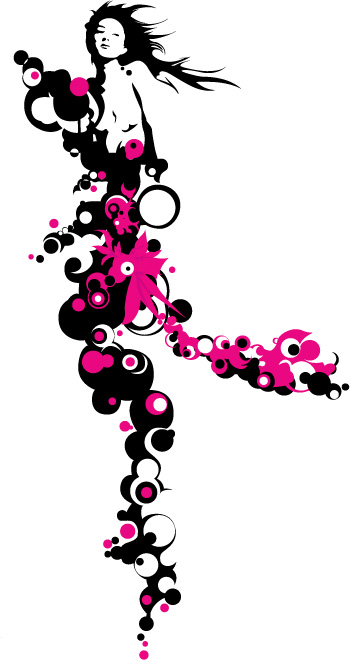 Figures cut scene and circle Vector