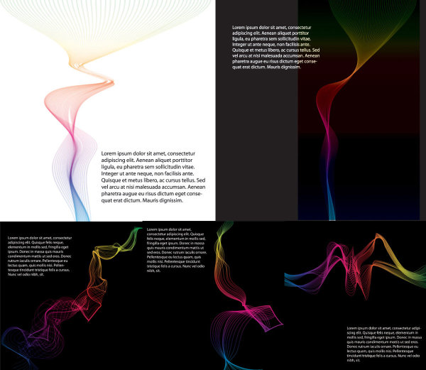Abstract colored smoke vector set