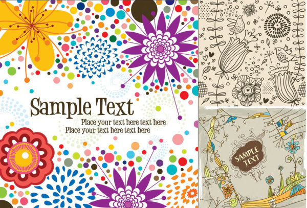Cute decorative pattern background vector material