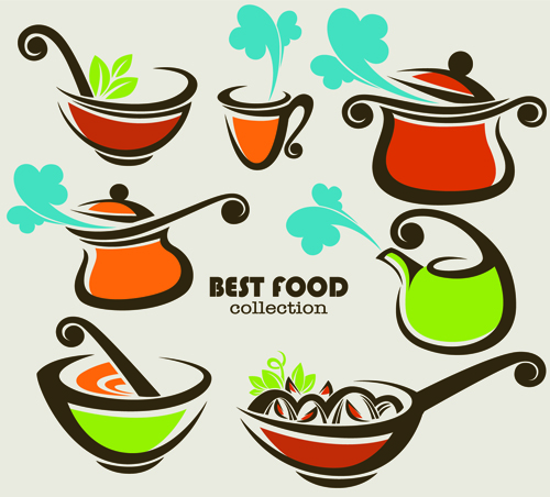 food logos creative design vector 01 Abstract food logos creative design vector 01
