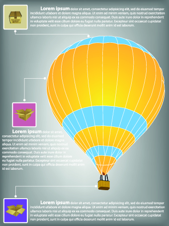 Hot Balloon Business template vector 01