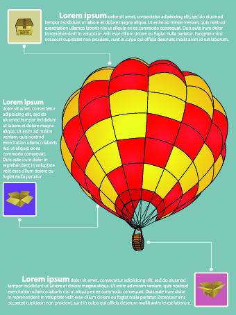 Hot Balloon Business template vector 03