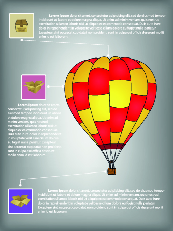 Hot Balloon Business template vector 04