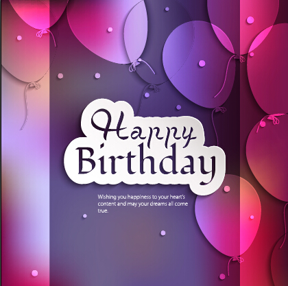 onfetti happy birthday card vector 02 Balloons and confetti happy birthday card vector 02