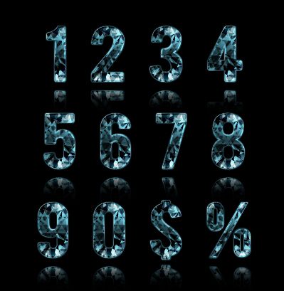 symbol numbers diamond blue 