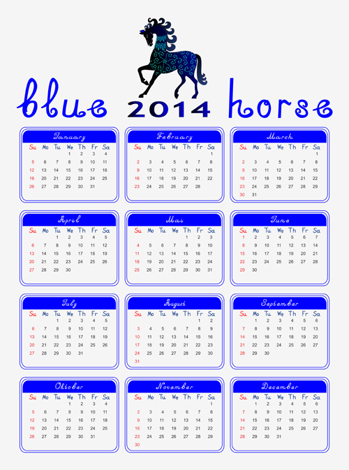 horse calendar 2014 