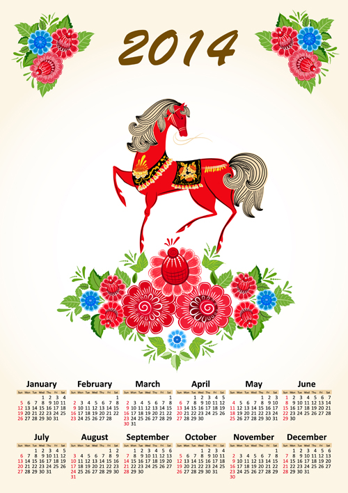 horses horse calendar 2014 