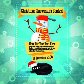 Christmas Party Invitation cover creative vector 02