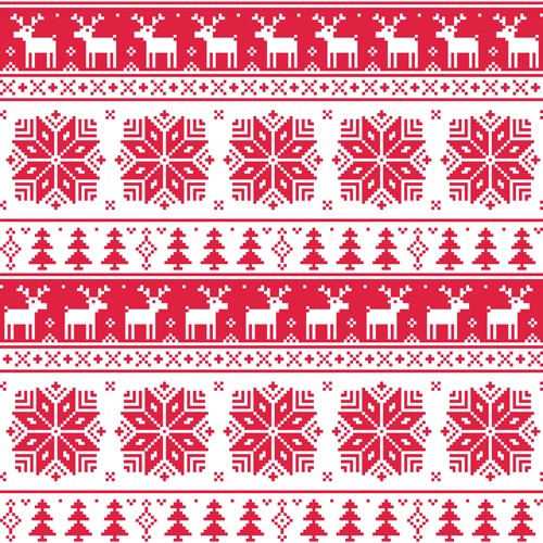 Christmas patterns vector set 03