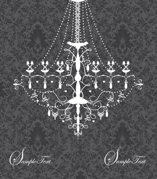 Classical chandelier design vectors material 07