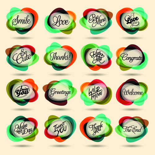 Colorful shape logos design vector 03