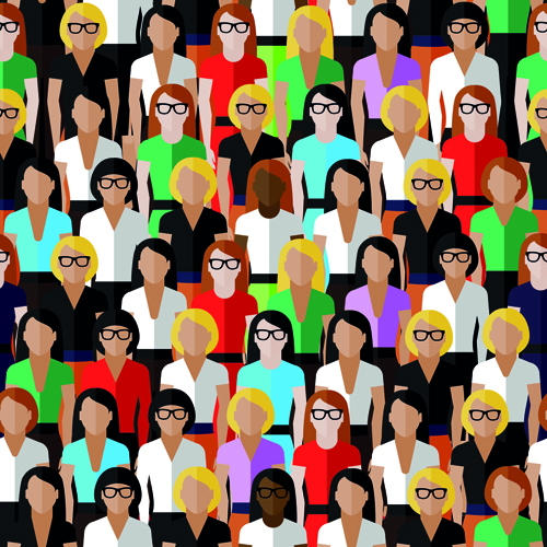 Creative business people seamless pattern 01