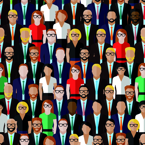 Creative business people seamless pattern 02
