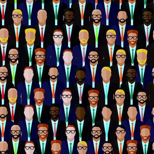Creative business people seamless pattern 03