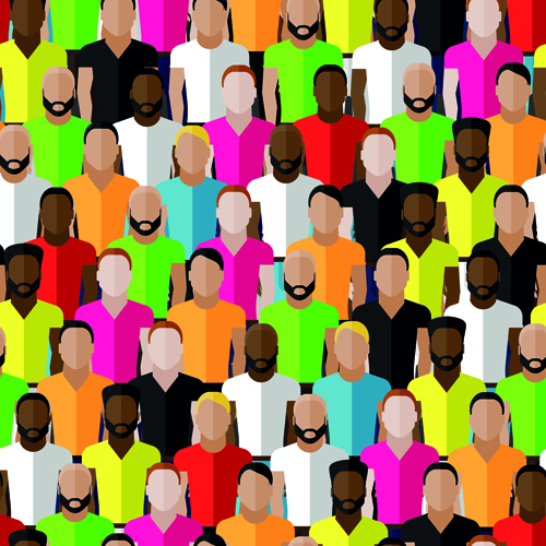 Creative business people seamless pattern 04