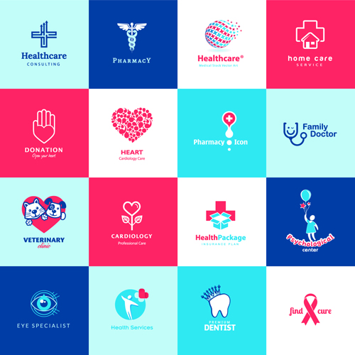 l and healthcare logos vector set 02 Creative medical and healthcare logos vector set 02