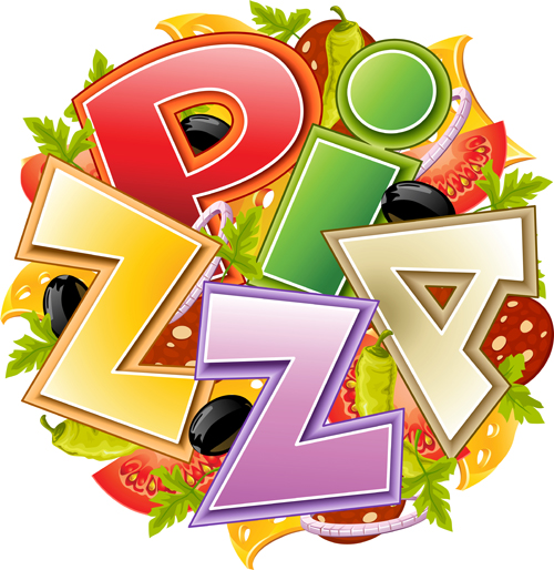 Creative pizza slices design vector background