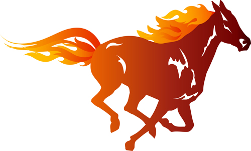 Creative running horse design vector set 08