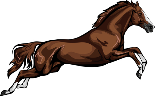 Creative running horse design vector set 09