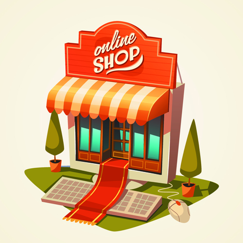 Creative shopping elements set vecter 04