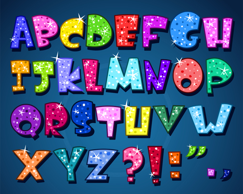 shiny material Lower case cute alphabet 