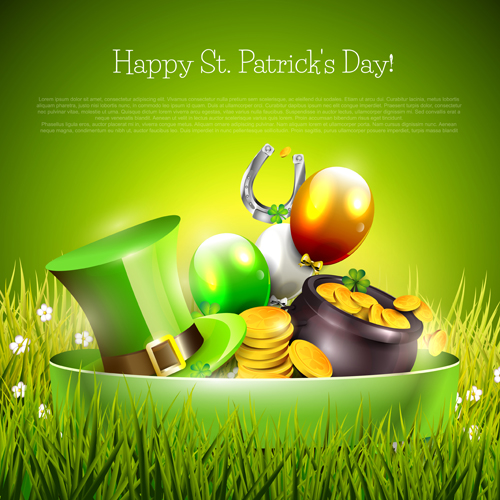 Delicate patricks day art background vecor 04