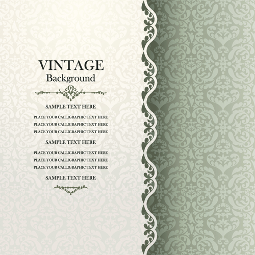 t floral vintage backgrounds vector 01 Elegant floral vintage backgrounds vector 01