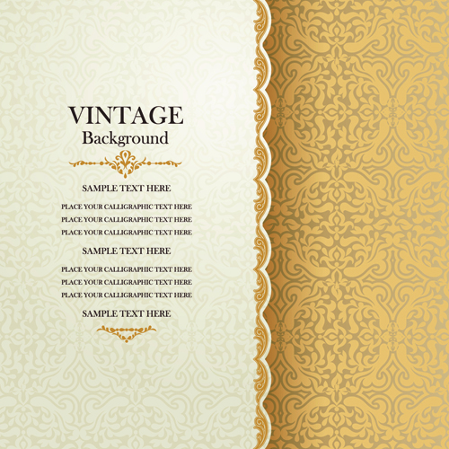 t floral vintage backgrounds vector 03 Elegant floral vintage backgrounds vector 03