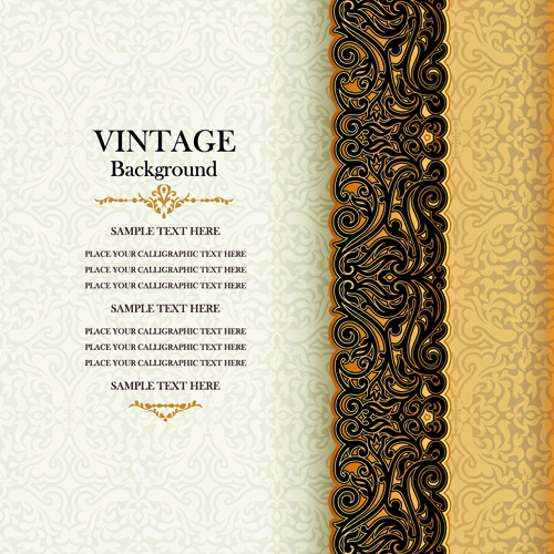 Elegant floral vintage backgrounds vector 05
