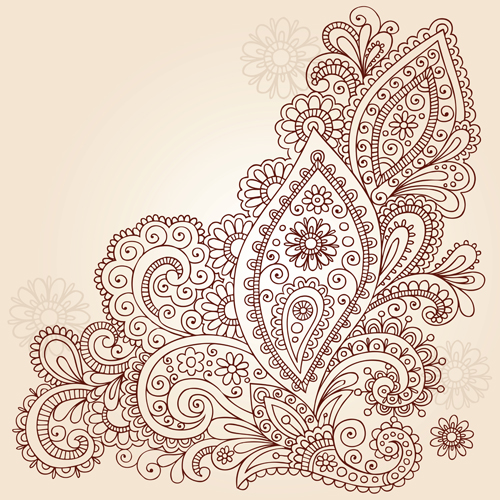 Vector graphic Flower ornaments Pattern 02