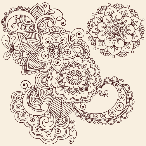 Vector graphic Flower ornaments Pattern 03