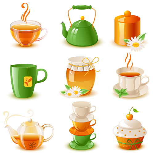 Shiny food vector icons 01