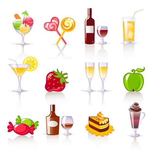 Shiny food vector icons 02