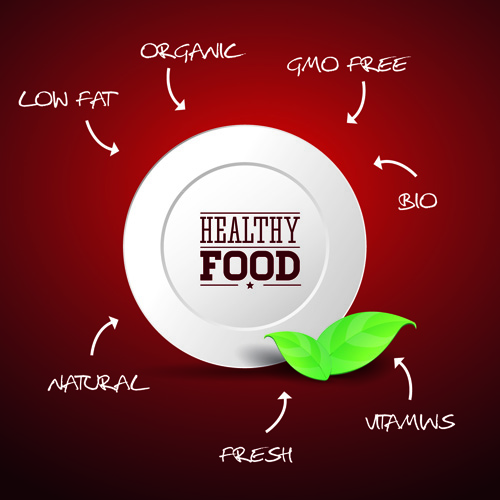 Creative Healthy Food Labels vector 03