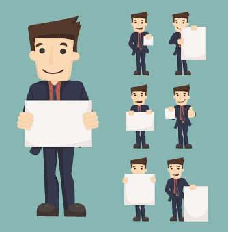 Funny business people character creative vector 01