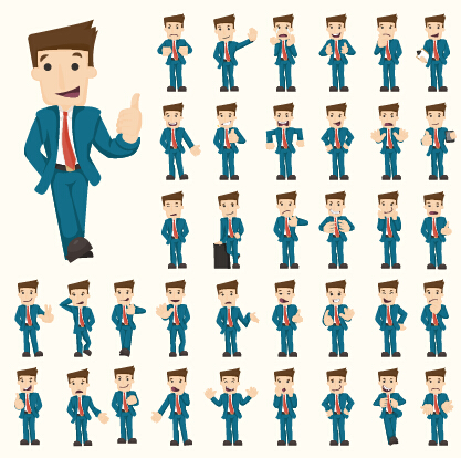 Funny business people character creative vector 04