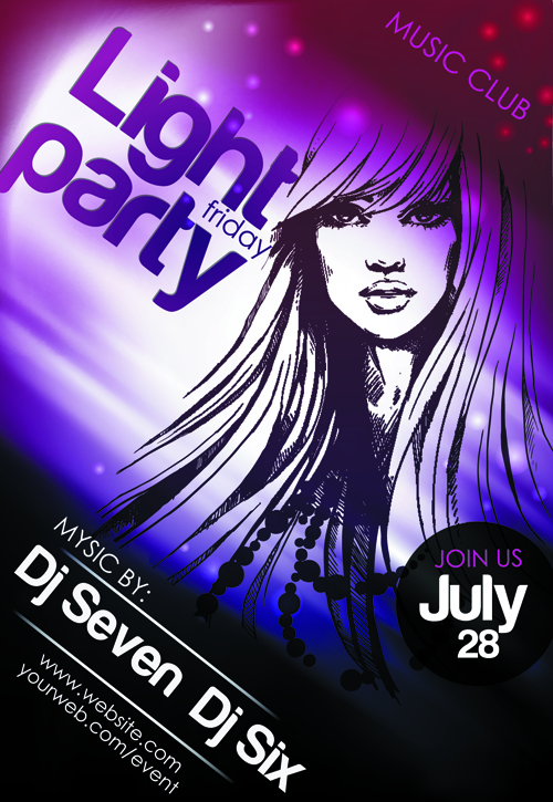 Fashion Party Girls design vector 05