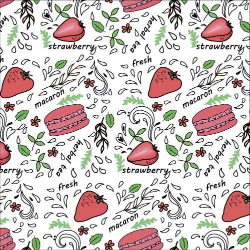 strawberry seamless pattern hamburger 