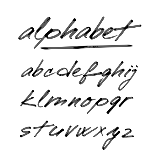 hand drawn creative alphabet 