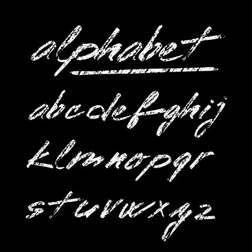 Hand drawn alphabet creative vectors 02