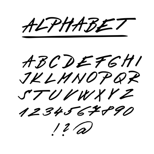 Hand drawn alphabet creative vectors 04