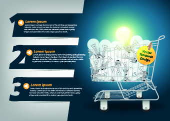 Idea infographics with Bulb vector graphic 04