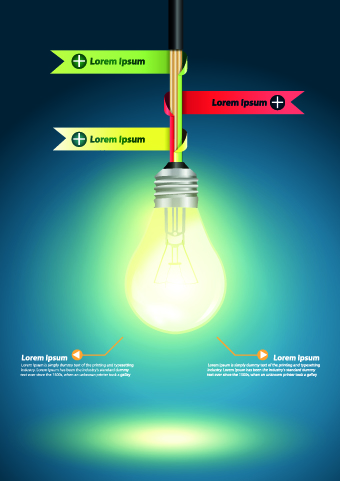Idea infographics with Bulb vector graphic 05