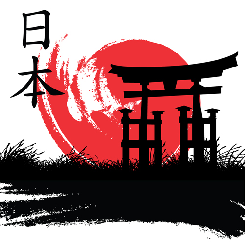 Japan style elements vector graphics 01