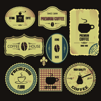 Vintage Label food vector 03