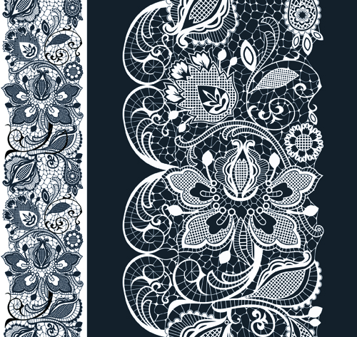 White Lace elements vector 01