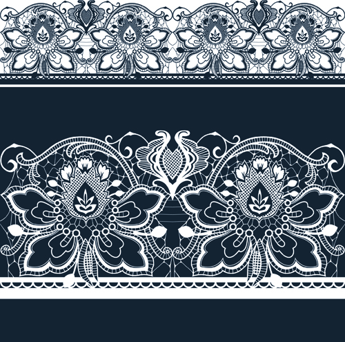White Lace elements vector 02