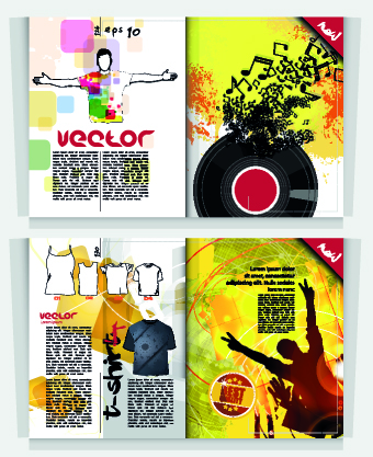 Music Party Magazine cover vector 01