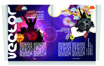 Music Party Magazine cover vector 02