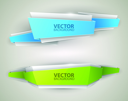 origami colored banner 
